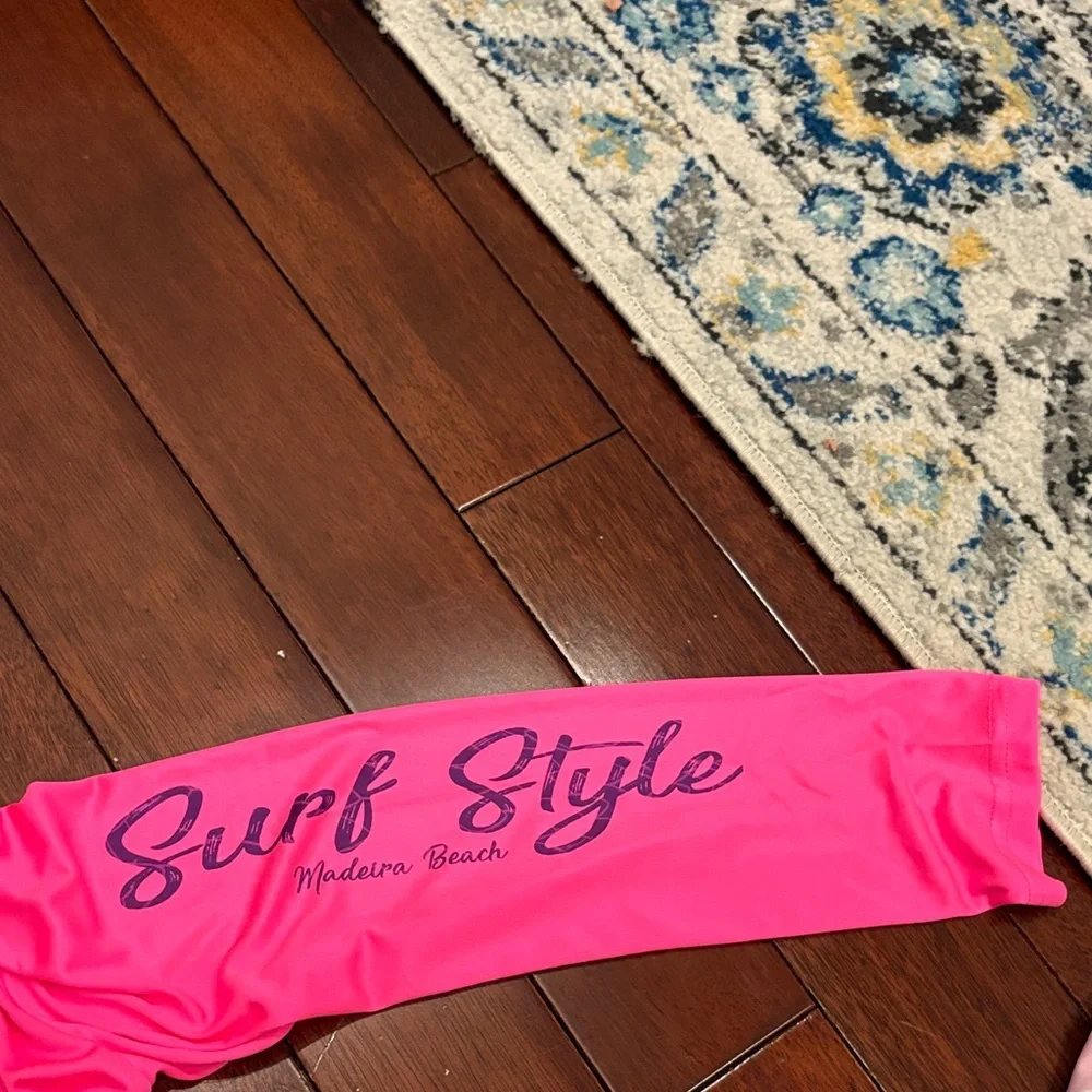 Girls' Hot Pink Mermaid Swim Coverup Rash Guard. - Picture 4 of 6